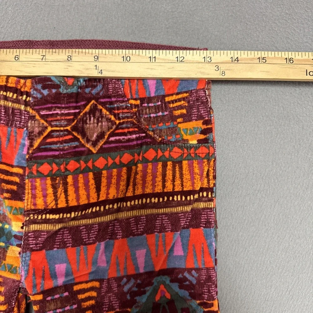 Free People Printed Pull On Corduroy Flare Pants 24 (26x29) Festival Boho Bell